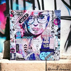 “Borderline” – Original Digital Collage Pop Art Canvas Punk/Emo Aesthetic